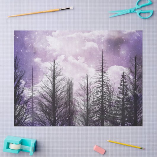 Paarse winterpine ontkoppeling bos tissuepapier (Craft)