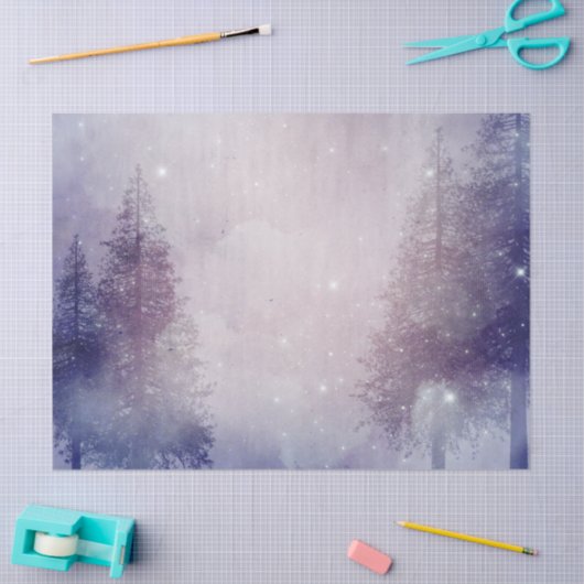 Paarse winterpine ontkoppeling bos tissuepapier (Craft)