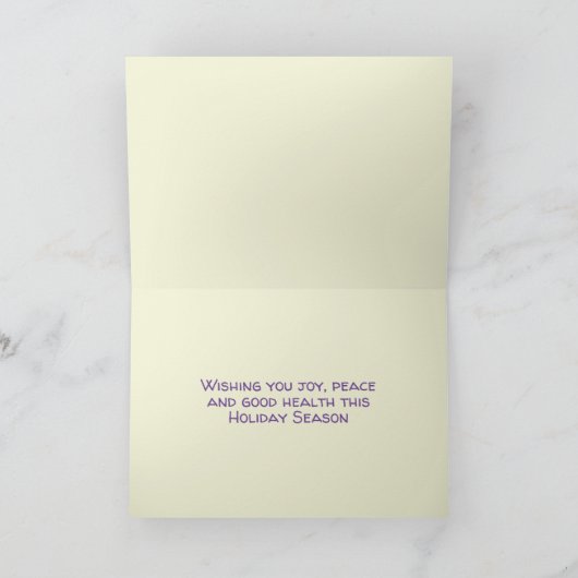 Paarse winterscène-feestkaart kaart (Binnen)