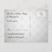 paarse winterweddenschapskaart uitnodiging briefkaart (Achterkant)