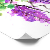 Paarse Wisteria Aquarel Poster (Hoek)
