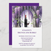  Paarse Wisteria Arch Brunch en Bubbly Kaart (Voorkant / Achterkant)