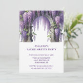 Paarse Wisteria Arch vrijgezellenfeest Kaart (Staand voorkant)