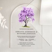 Paarse Wisteria Bloeiende Boom Bruiloft