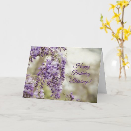 Paarse Wisteria Bloemen Bloemen Bloemen Geloof Ver Kaart (Gele Bloem)