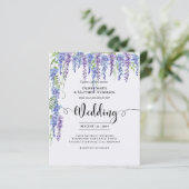 Paarse Wisteria Bloemen Bloemrijke Kanten Bruiloft (Staand voorkant)