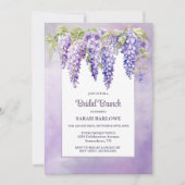 Paarse Wisteria Bloemen Bruids Brunch Kaart (Voorkant)