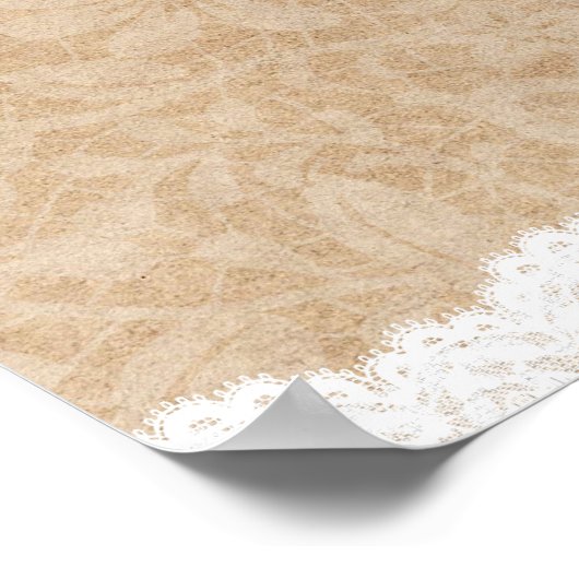 Paarse Wisteria Bloemen Bruiloft Welkom Bord Kant Poster (Hoek)