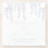 Paarse Wisteria Bloemen op Elegant Wit Glazen Onderzetter (Achterkant)