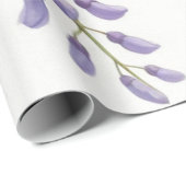 Paarse Wisteria Bloemen Wilde Bloemen Aquarel Cadeaupapier (Rol Hoek)