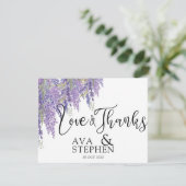 Paarse Wisteria boom bruiloft dank u Bedankkaart (Staand voorkant)