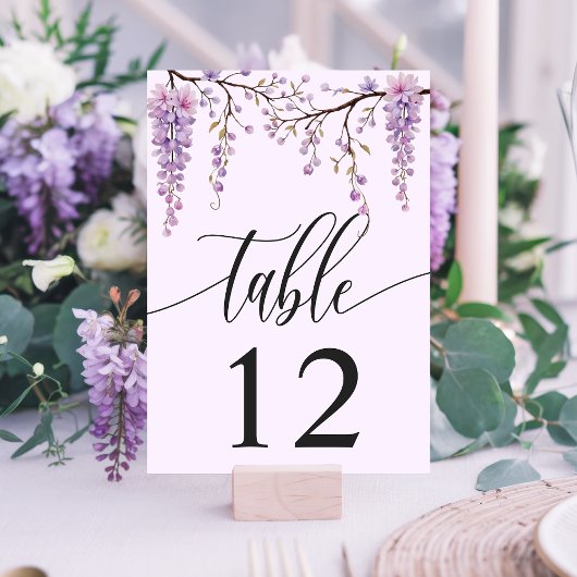 Paarse Wisteria Branch Waterverf bruiloft Kaart