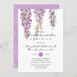 Paarse Wisteria Bridesmaids Luncheon Invites