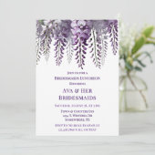  Paarse Wisteria Bruidsmeisjes Luncheon Kaart (Staand voorkant)