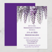 Paarse Wisteria Bruidsmeisjes Luncheon Kaart (Voorkant / Achterkant)