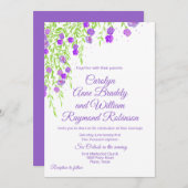 Paarse Wisteria bruiloft uitnodiging (Voorkant / Achterkant)