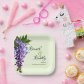 Paarse Wisteria Brunch Bubble Vrijgezellenfeest Gr Papieren Bordje (Feest)