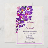 Paarse Wisteria budget bruiloftsinvitation Kaart (Voorkant / Achterkant)