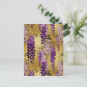 Paarse Wisteria Chiyogami Briefkaart (Staand voorkant)
