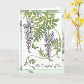 Paarse Wisteria Comfort- en Sympathiekaart Kaart (Gele Bloem)