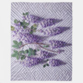 Paarse Wisteria Design Fleece Deken (Voorkant)