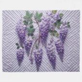 Paarse Wisteria Design Fleece Deken (Voorkant (Horizontaal))