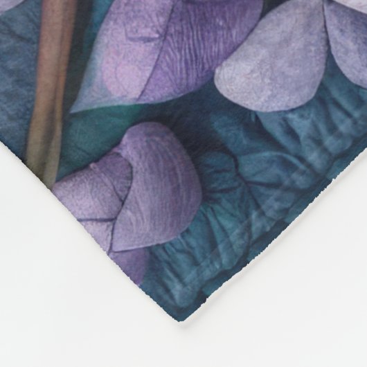 Paarse Wisteria Design Fleece Deken (Hoek)