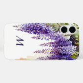 Paarse Wisteria Elegant Floral Waterverf Case-Mate iPhone Case (Achterkant (horizontaal))