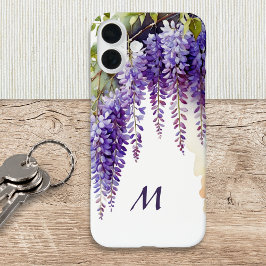 Paarse Wisteria Elegante Bloemenschildering in Wat iPhone 16 Plus Hoesje
