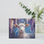 Paarse Wisteria en geitenbloemen Briefkaart (Staand voorkant)