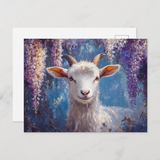 Paarse Wisteria en geitenbloemen Briefkaart (Voorkant / Achterkant)