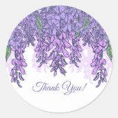 Paarse Wisteria Favor Bedankt Ronde Sticker (Voorkant)