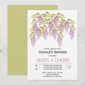 Paarse wisteria floral bruiloft douche kaart (Voorkant / Achterkant)