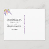 Paarse Wisteria Floral Mijn nieuwe adres aankondig Aankondigingskaart (Achterkant)