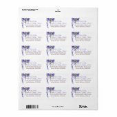 Paarse Wisteria Floral Modern Wedding Label (Full Sheet)