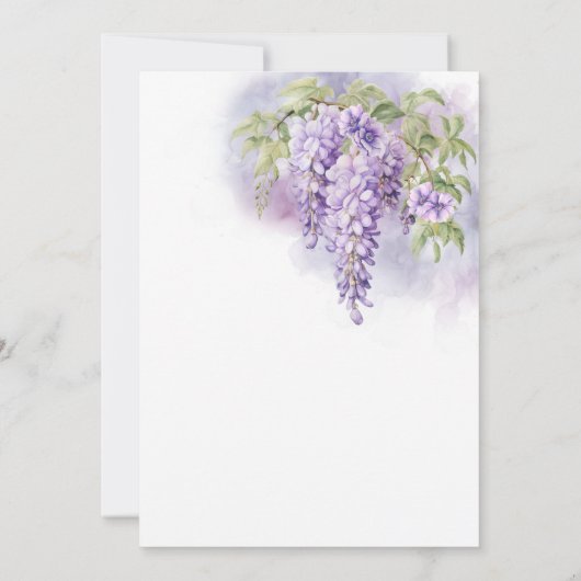 Paarse Wisteria Floral Vrijgezellenfeest Kaart (Achterkant)