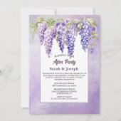 Paarse Wisteria Floral Wedding After Party Kaart (Voorkant)
