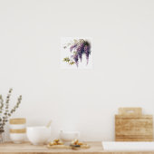 Paarse Wisteria Flowers Art Print Poster (Keuken)