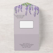 Paarse Wisteria Flowers Elegant Lavender Wedding All In One Uitnodiging (Buitenkant)
