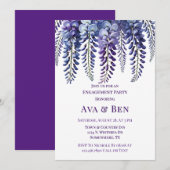  Paarse Wisteria Flowers Engagement Party Kaart (Voorkant / Achterkant)