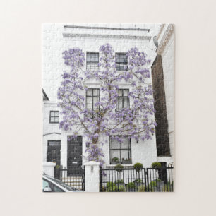Paarse Wisteria Flowers Kensington Chelsea Londen Legpuzzel