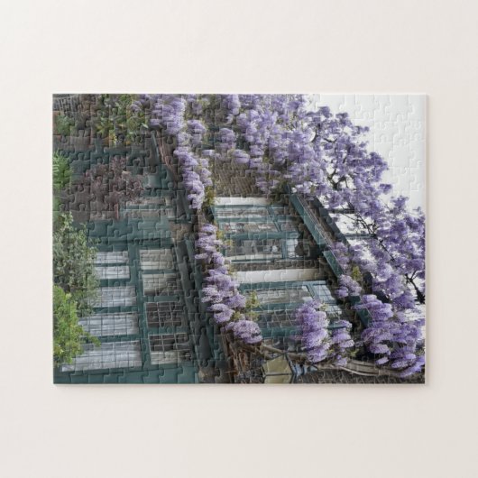 Paarse Wisteria Flowers Kensington Chelsea Londen Legpuzzel (Horizontaal)