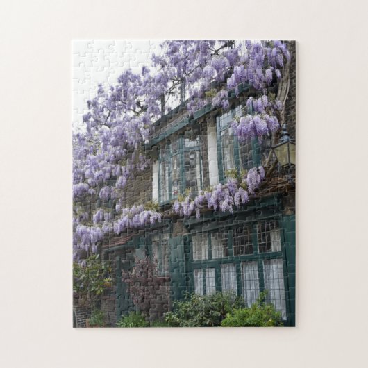 Paarse Wisteria Flowers Kensington Chelsea Londen Legpuzzel (Verticaal)