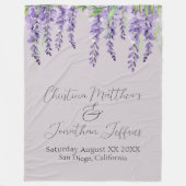 Paarse Wisteria Flowers op Elegant Lavender Fleece Deken (Voorkant)
