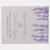 Paarse Wisteria Flowers op Elegant Lavender Fleece Deken (Voorkant (Horizontaal))