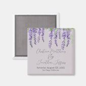 Paarse Wisteria Flowers op Elegant Lavender Magneet (Voorkant / Achterkant)