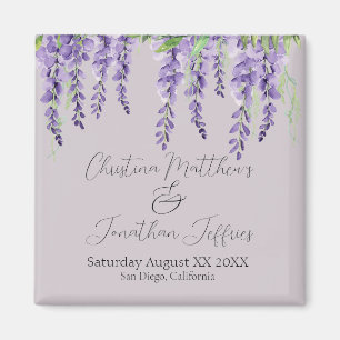 Paarse Wisteria Flowers op Elegant Lavender Magneet