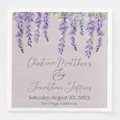 Paarse Wisteria Flowers op Lavender Elegant Servet (Voorkant)