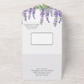 Paarse Wisteria Flowers op White Elegant All In One Uitnodiging (Buitenkant)