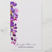 Paarse wisteria gepersonaliseerd briefpapier (Voorkant)
